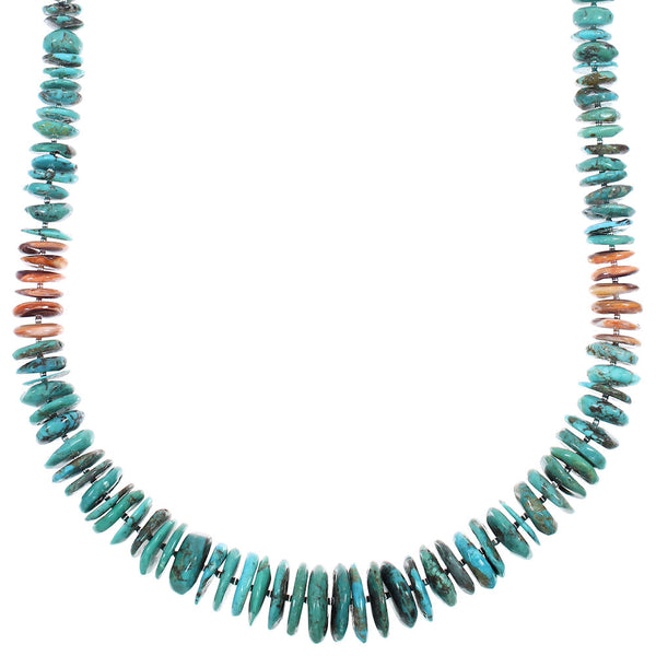 Multicolor Genuine Sterling Silver Native American Navajo Bead Necklace AX88938